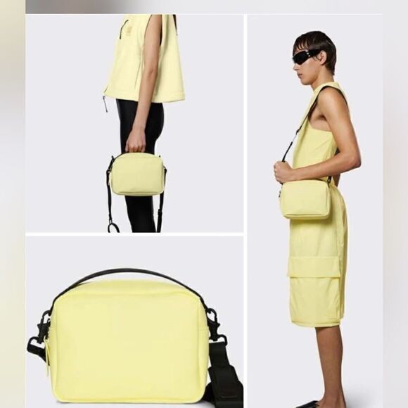 Rains Box Crossbody/Shoulder Bag Yellow (Straw) New! New w/Tag (NWT) Retail $110 - Picture 1 of 8